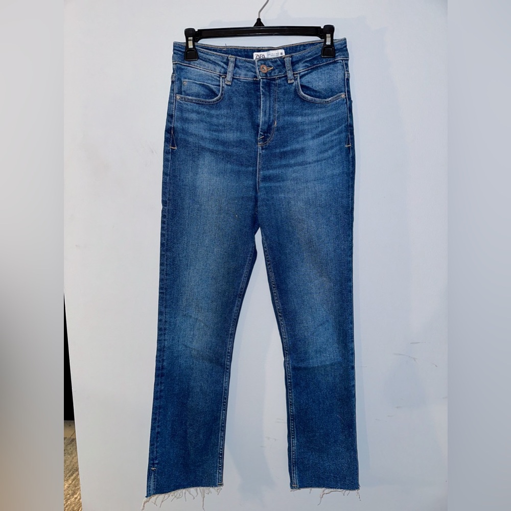high waisted straight leg zara jeans